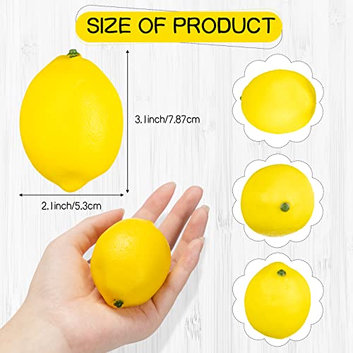 60 Pcs Realistic Artificial Yellow Lemons for Home Decor