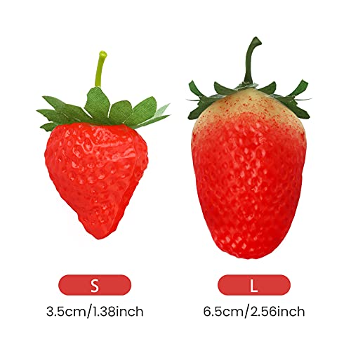 20 Realistic Artificial Strawberries for Decor & Photography