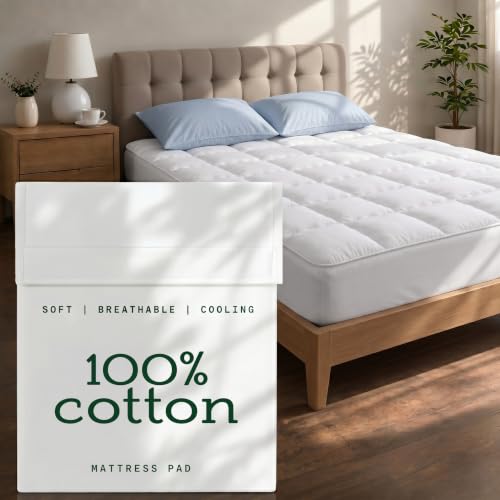 Niagara Sleep Solution Queen Cotton Mattress Pad - Extra Deep Pocket 20"