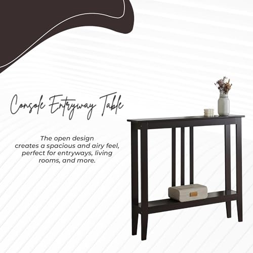 Narrow Console Table with Storage Shelf, 36-Inch Slim Entryway Sofa Table