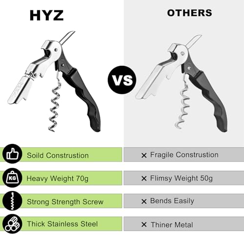 HYZ 20-Pack Black Waiter's Corkscrew Wine Openers - Professional Bar Tool