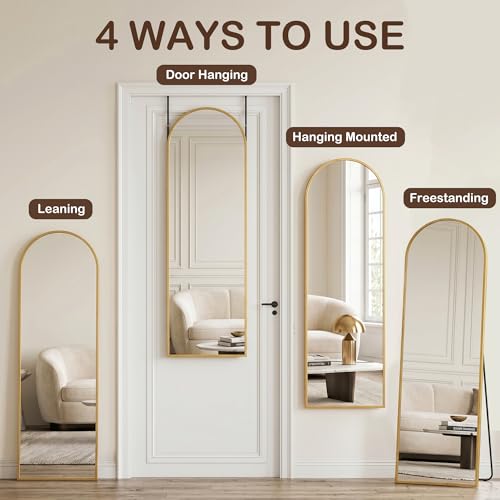 48" x 14" Full-Length Over-the-Door Mirror, Versatile Wall or Floor Mirror