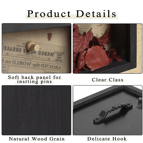 8x16 Shadow Box Display Case with Linen Back for Keepsakes and Medals