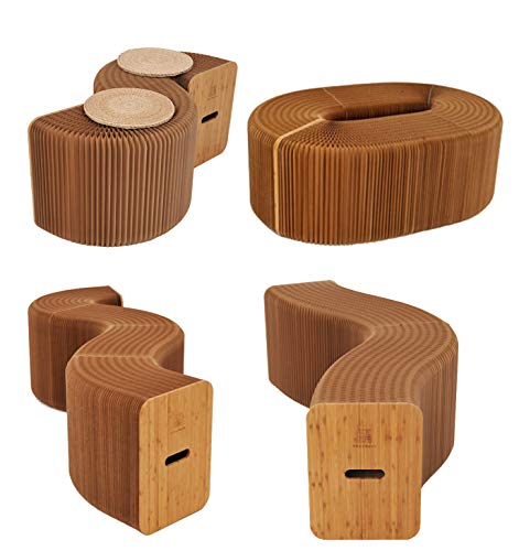 Modern Folding Kraft Paper Stool - Portable Eco-Friendly Accent Chair