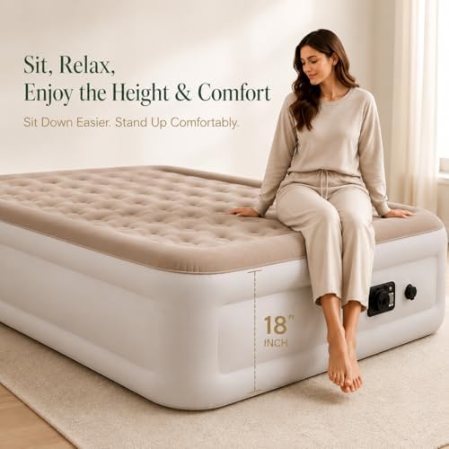 Queen Air Mattress with Built-in Pump - 18" Inflatable Bed