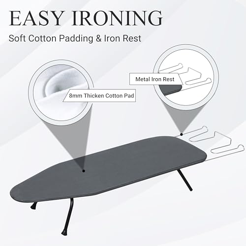 ZOES HOMEWARE Tabletop Ironing Board Foldable Metal Mesh 31.5" x 11.8"