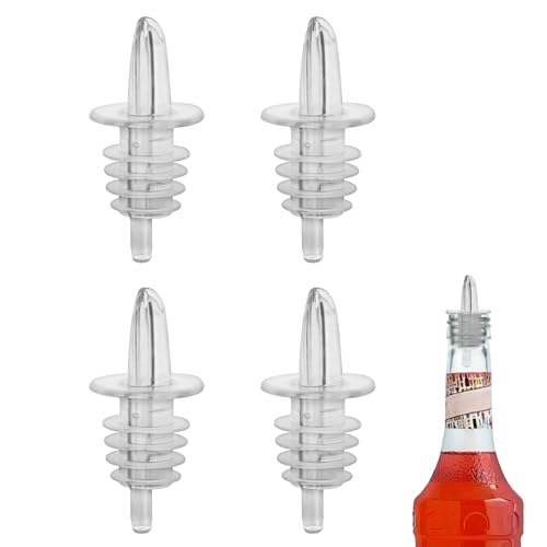 Eispap 4PCS Clear Plastic Liquor, Wine & Oil Pourers - Fast Flow Spouts