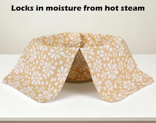 2-Piece Cotton Tortilla Warmer Wrap - Double Layer Roti & Chapati Keeper