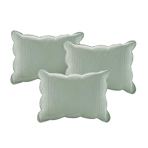 Coastal Damask Quilted Daybed Cover Set, 6-Piece All-Season Bedding, Seafoam