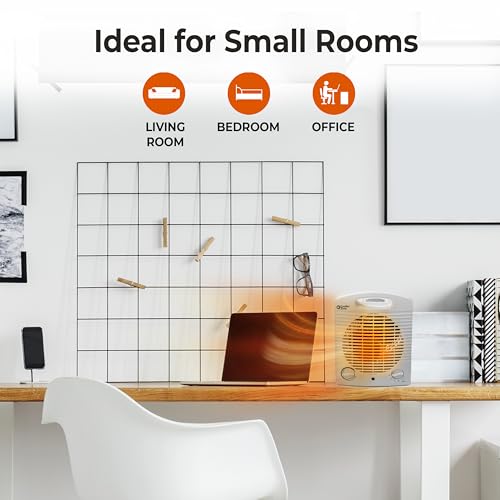 Portable Electric Space Heater with Adjustable Thermostat and Safety Features