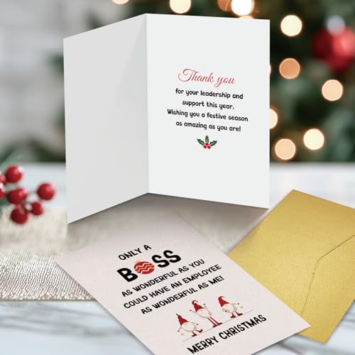 Nchigedy Boss Christmas Card from Team Group - #1 Holiday Greeting Card for Bosses and Staff
