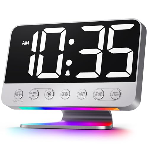 Digital Alarm Clock for Bedrooms - Large Display, Night Light & Dimmer