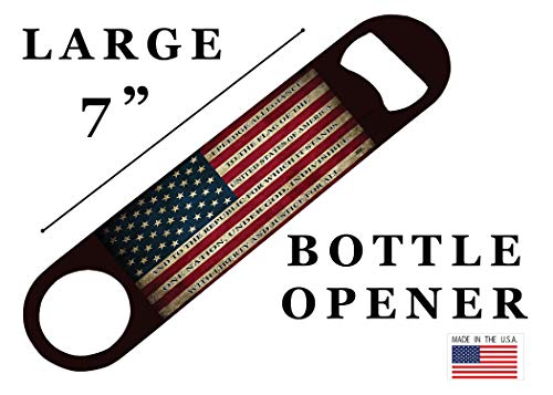 USA Flag Speed Bottle Opener - Patriotic Heavy Duty Stainless Steel Gift
