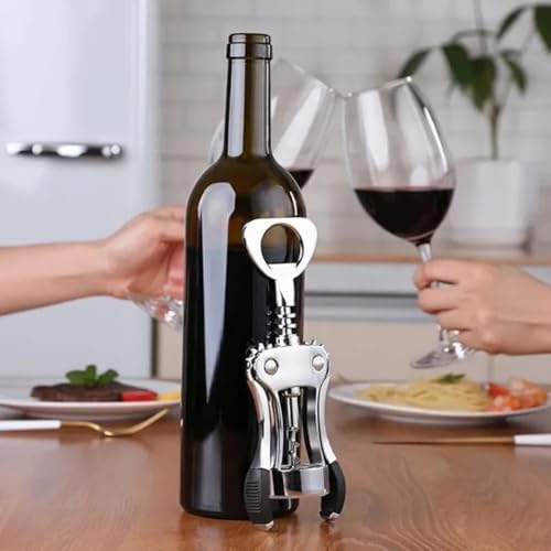Multifunctional Wing Lever Corkscrew & Bottle Opener - Durable Barware Tool