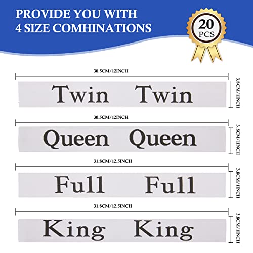 20 Bed Sheet Organizer Bands - Elastic Storage Labels for Sheets