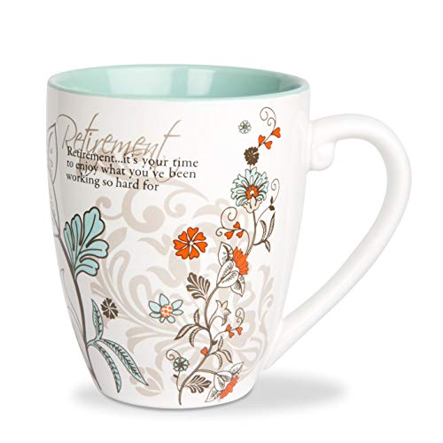 Pavilion Gift Company Retirement Mug 20 oz - Mark My Words Multicolor Ceramic Coffee Cup, Microwave & Dishwasher Safe - Variation 66120