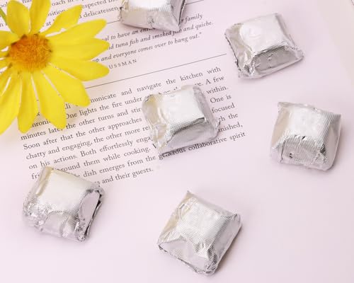 Silver Foil Candy Wrappers 6x6 Inch Pack of 100 for Chocolates & Gifts