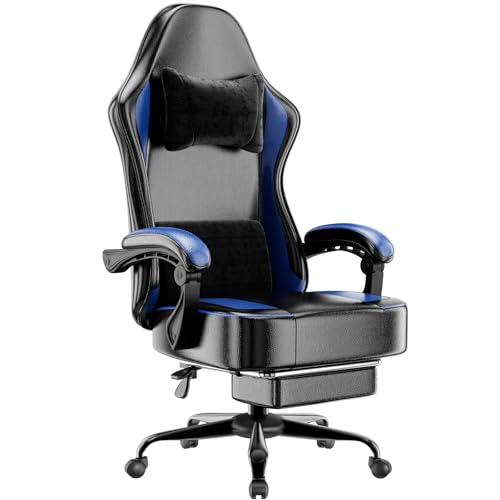 Ergonomic Gaming Chair with Pocket Spring Cushion, Footrest and Headrest
