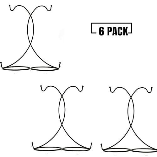 Ornament Display Stand,6 PCS Air Plants Holder, Planter Terrariums Hanger, Black Iron Wire Hanging Hook for Glass Crystal Witch Ball,Easter Christmas Decoration,Wedding Party Office Home Decor