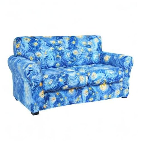 hyha Couch Cover, Loveseat Covers, Floral Pattern, Stretch, Printed, 3 Pieces, Sofa Slipcovers, for 2 Separate Cushion Couch Sofa, Washable Furniture Protector for Dogs(Loveseat, Starry Sky)