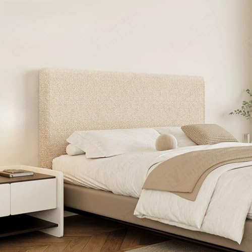 Snow Linen Bed Headboard Cover - Stain-Resistant Protector for Queen & King Sizes
