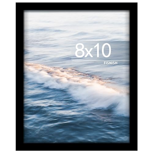 Black 8x10 Picture Frame - MDF Wood Frame for Wall & Tabletop Display