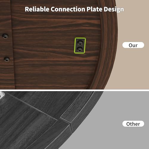 47-Inch Round Wooden Dining Table, Modern Pedestal Kitchen Table, Walnut
