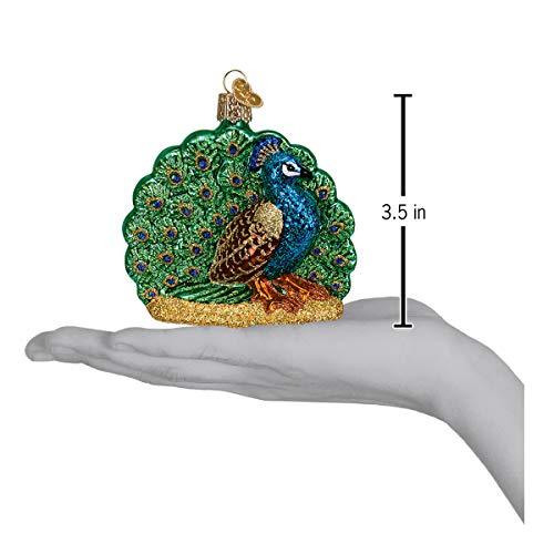 Old World Christmas Peacock Glass Ornament Handcrafted Holiday Decoration - Proud Peacock Variant