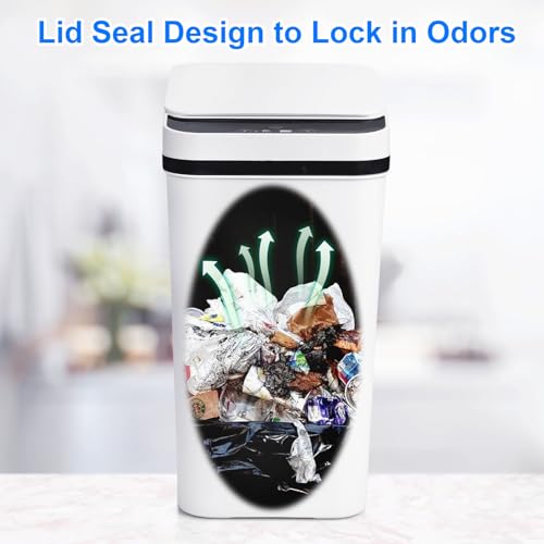 Touchless Motion Sensor Trash Can 2 Pack - 2.2 Gallon Slim Garbage Bin
