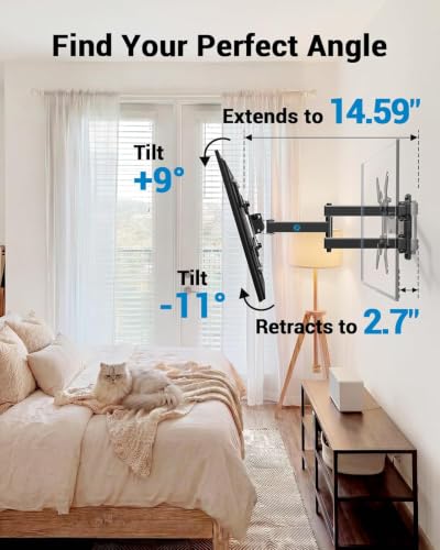 Pipishell Full Motion TV Wall Mount for 13-43 Inch TVs and Monitors