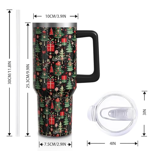 40oz Christmas Trees Tumbler Cup with Handle & Lid Straw - Tree tumbler-01 (Aokoyi)