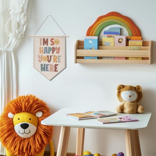 Boho Welcome Wall Banner - Linen Pennant Flag for Classroom & Nursery