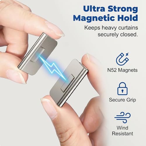 Magnetic Curtain Weights and Clips - 6 Pairs for Light Blocking & Privacy