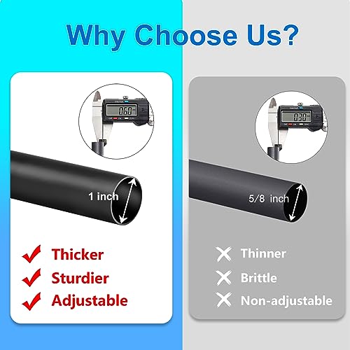 Byondeth Heavy Duty Adjustable Curtain Rod 16 to 144 Inches Black