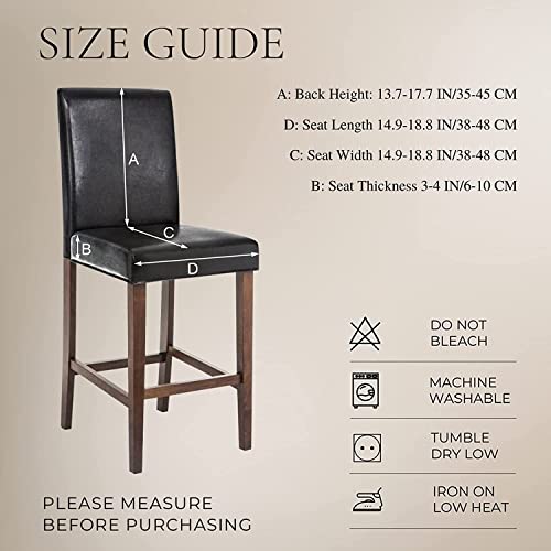 Water Repellent Bar Stool Covers Set of 4 - Stretch & Washable