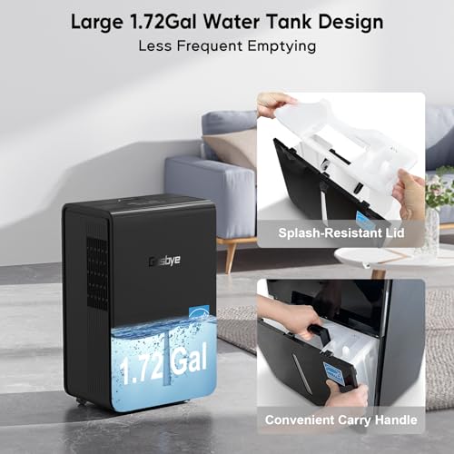 Energy Star Dehumidifier for Basement and Large Rooms with Drain Hose