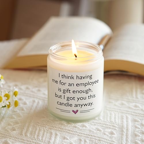 Lavender Scented Boss Gift Candle for Women & Men – 7 oz Soy Candle in Gift Box