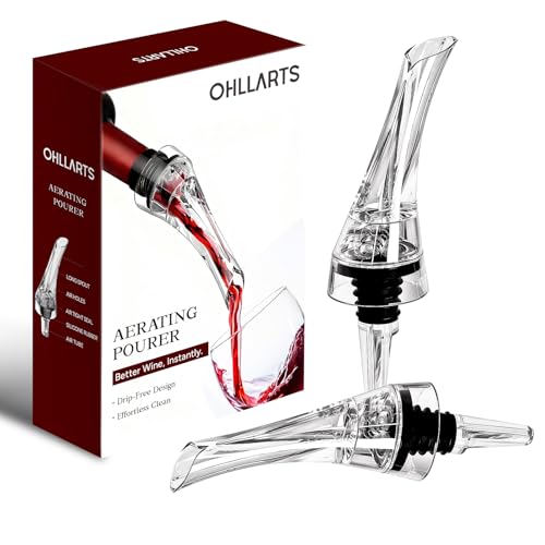 Wine Aerator Pourer Spout 2 Pack - Drip-Free Instant Aeration for Red & White Wines