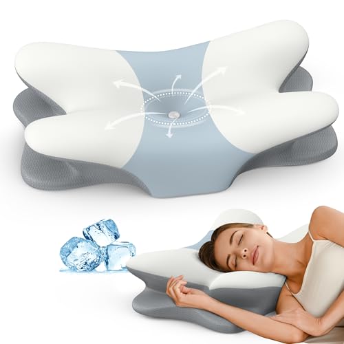Contour Memory Foam Neck Pillow for Pain Relief - Ergonomic Design for All Sleep Positions