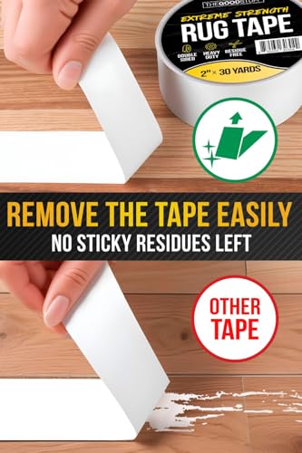 Double-Sided Carpet Tape 2" x 10yd - Heavy-Duty Non-Slip Rug Gripper