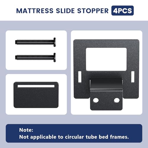 Adjustable Anti-Slip Mattress Stopper Gaskets for Metal Bed Frames - 4 Pack