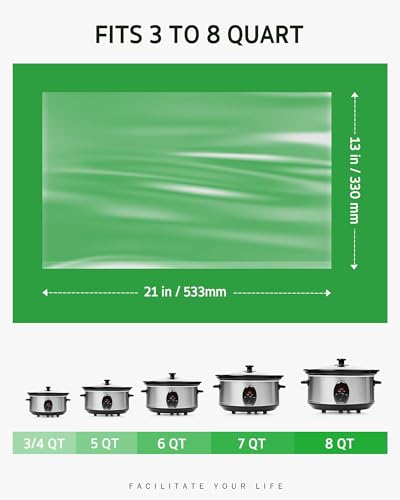 Disposable Slow Cooker Liners (30 Pack) - Fits 3 to 8 QT Pots, Leak-Proof