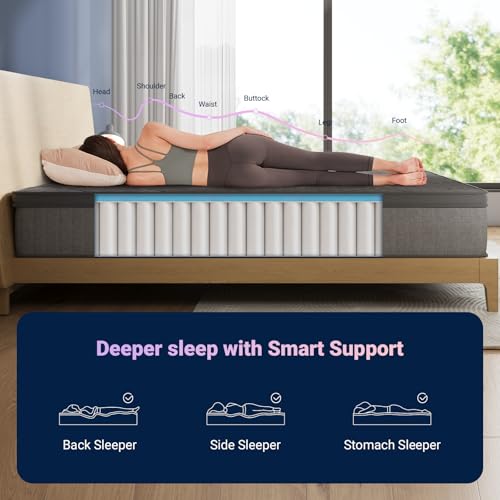 10-Inch Twin Hybrid Mattress, Cooling Gel Memory Foam & Pocket Springs