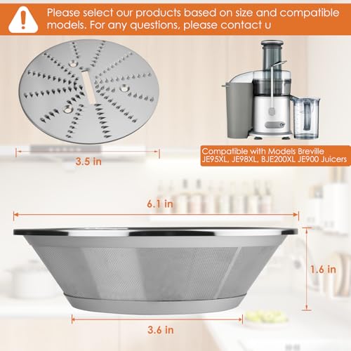 Juicer Mesh Filter Basket Replacement with Blade and Hardware Kit