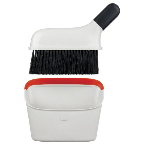 Compact Dustpan and Brush Set with Soft Rubber Lip & Angled Handle