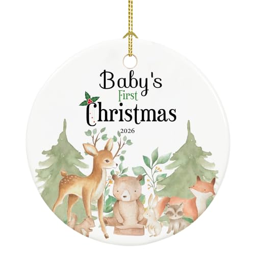Baby's First Christmas Ornament 2026, Ceramic Keepsake with Gift Box