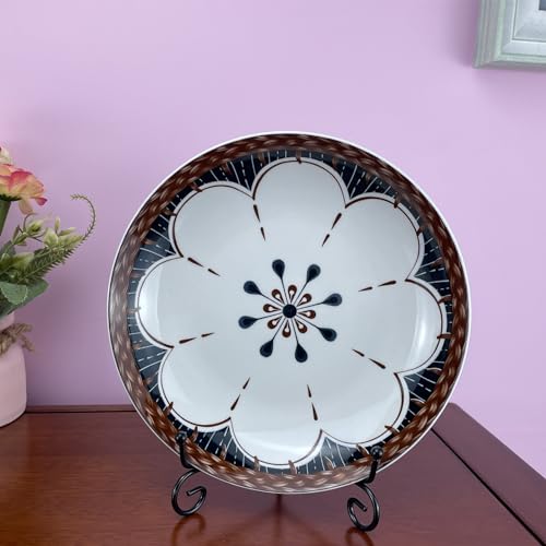 Black Metal Plate Display Stands (Set of 4) - 6 Inch Folding Easel Holders