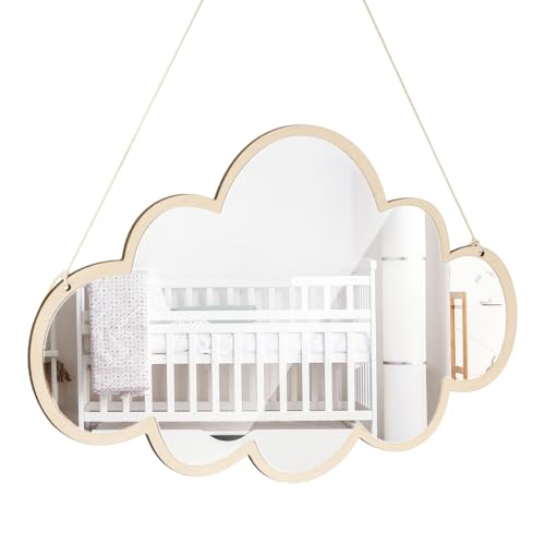 3D Cloud Shaped Acrylic Wall Mirror, Shatterproof Kids Safety Mirror 14.9"