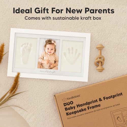 Baby Hand and Footprint Kit - Safe Air-Dry Clay Keepsake Picture Frame