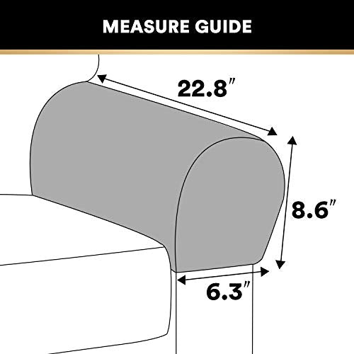 Thick Velvet Stretch Armrest Covers for Chairs and Sofas - 2 Pack, Ivory